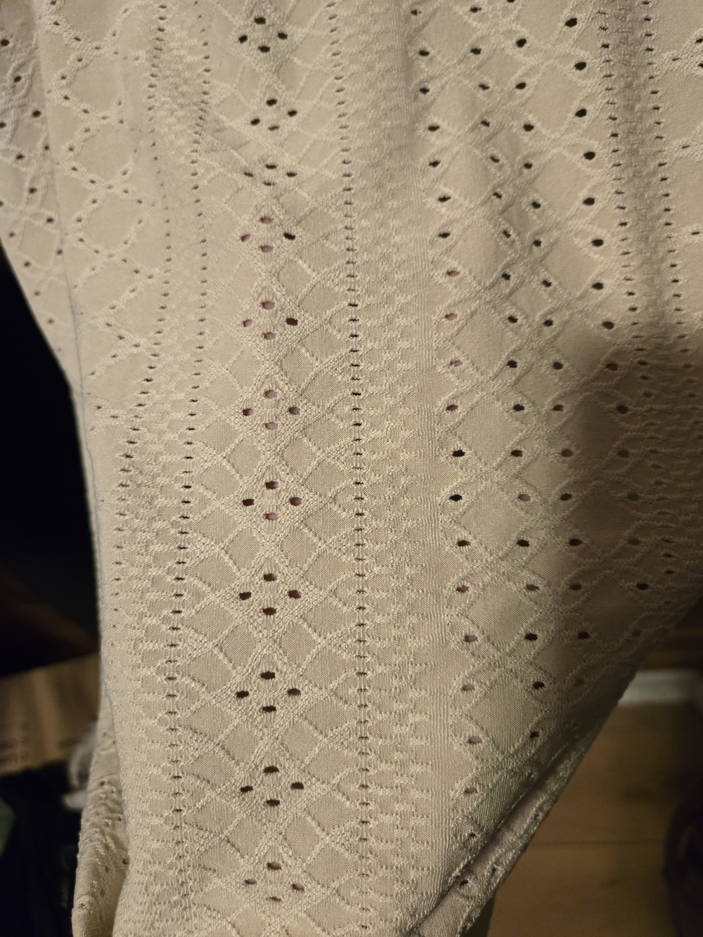 SHEIN Light Beige Eyelet Knit Top